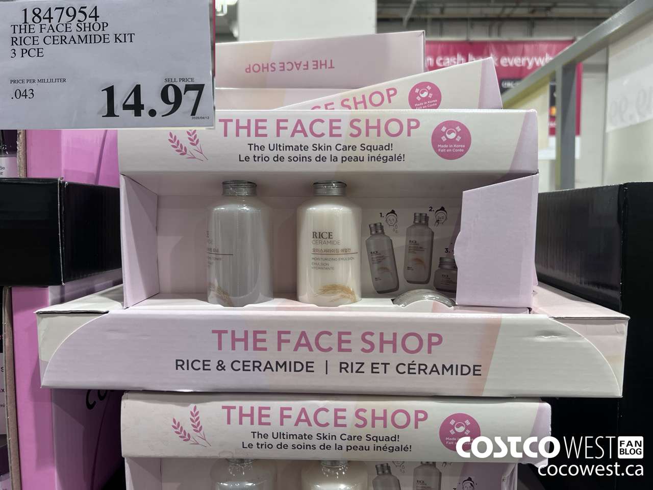 1847954 THE FACE SHOP RICE CERAMIDE KIT 3 PCE $14.97