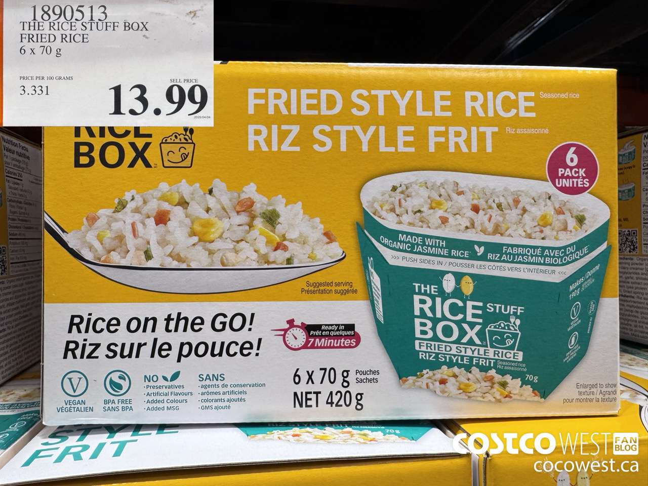 1890513 THE RICE STUFF BOX FRIED RICE 6 X 70G $13.99