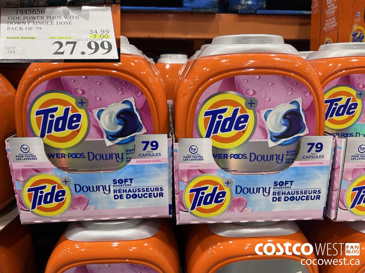 1845656 TIDE POWER PODS WITH DOWNY SINGLE DOSE PACK OF 79 ($7.00 INSTANT SAVINGS EXPIRES ON 2025-04-27) $27.99