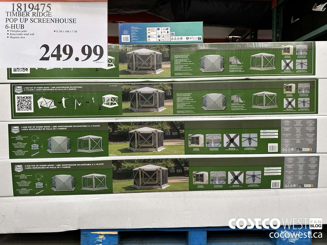 1819475 TIMBER RIDGE POP UP SCREENHOUSE 6-HUB $249.99