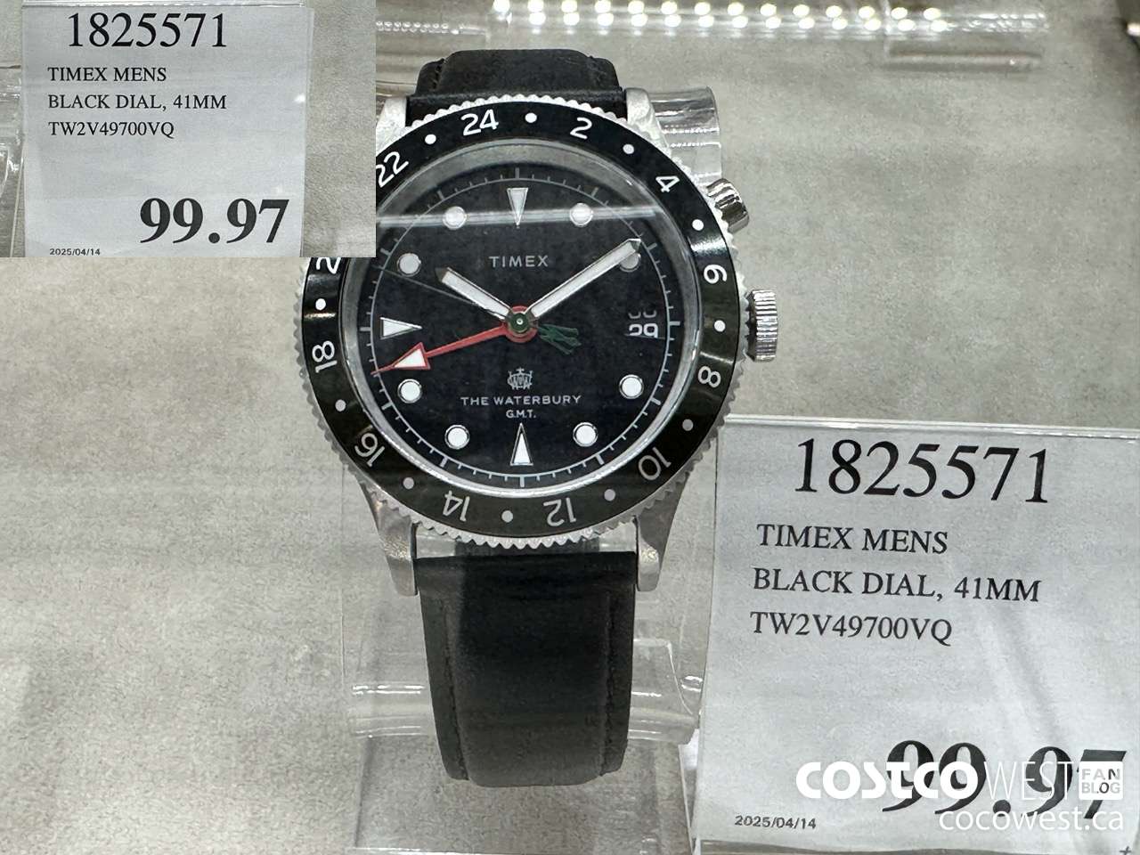 1825571 TIMEX MENS BLACK DIAL 41MM TW2V49700VQ $99.97