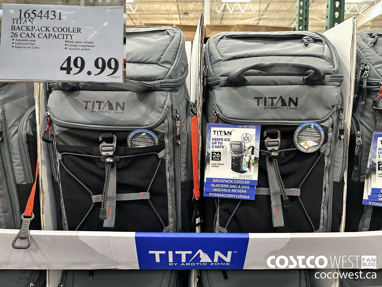 1654431 TITAN BACKPACK COOLER 26 CAN CAPACITY  $49.99