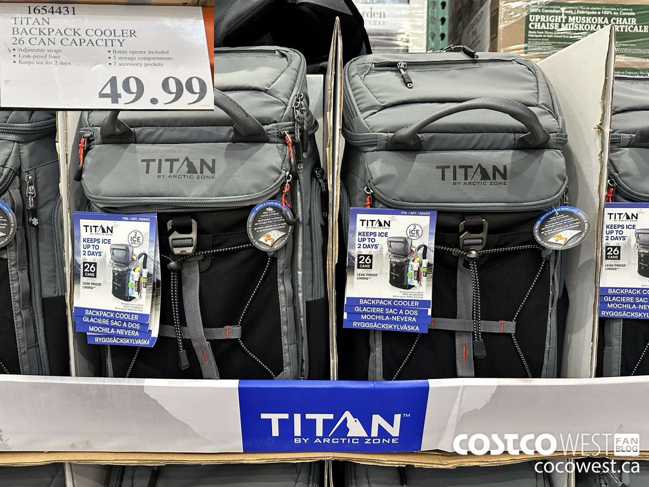 1654431 TITAN BACKPACK COOLER 26 CAN CAPACITY  $49.99