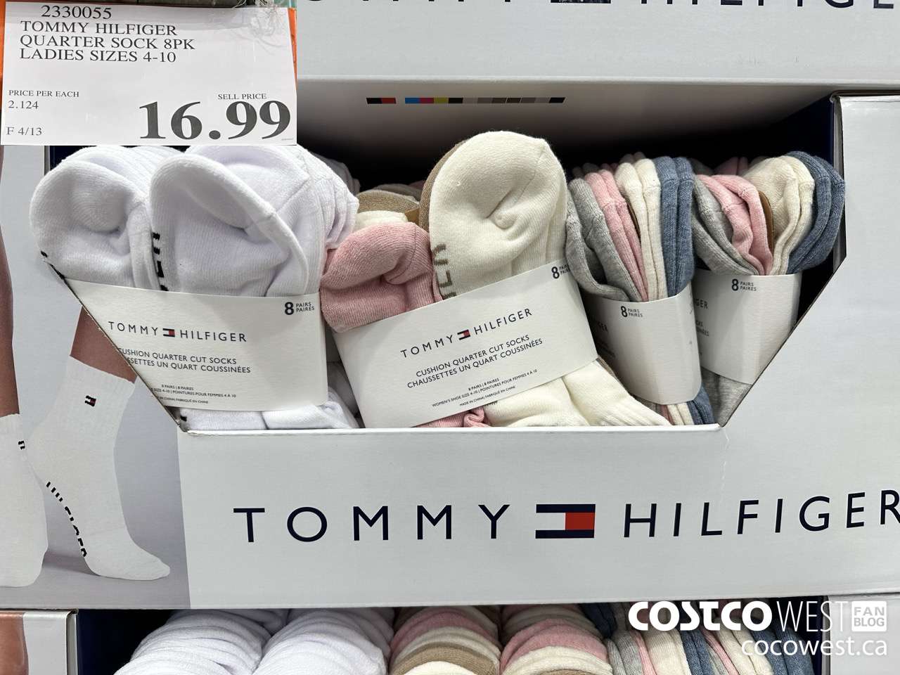 2330055 TOMMY HILFIGER QUARTER SOCK 8PK LADIES SIZES 4-10 $16.99