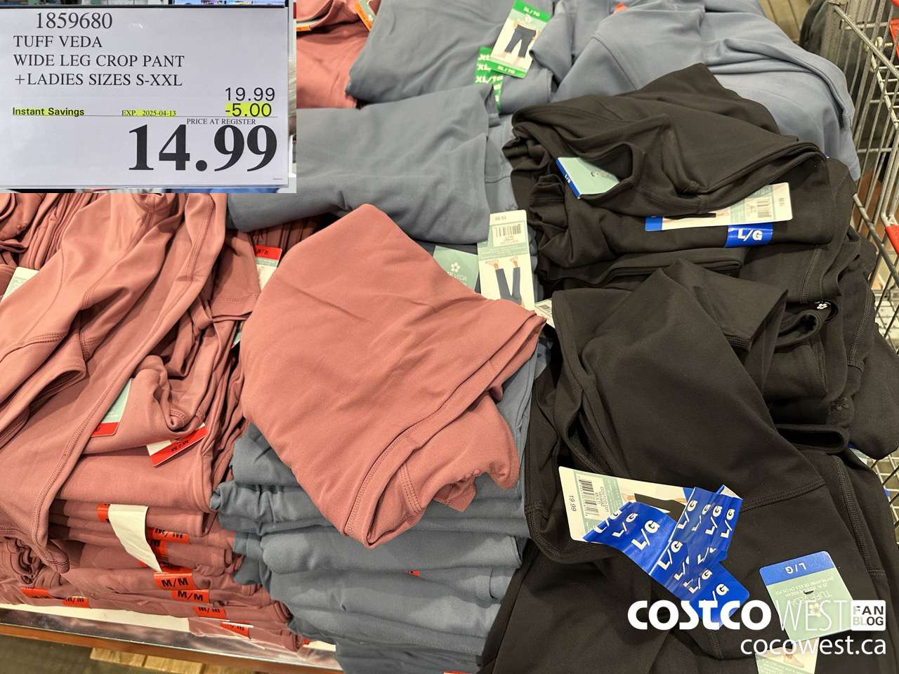 1859680 TUFF VEDA WIDE LEG CROP PANT LADIES SIZES S-XXL ($5.00 INSTANT SAVINGS EXPIRES ON 2025-04-13) $14.99