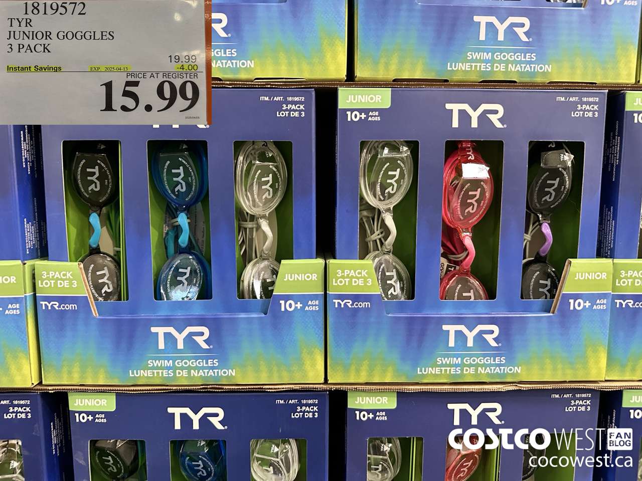 1819572 TYR JUNIOR GOGGLES 3 PACK ($4.00 INSTANT SAVINGS EXPIRES ON 2025-04-13) $15.99