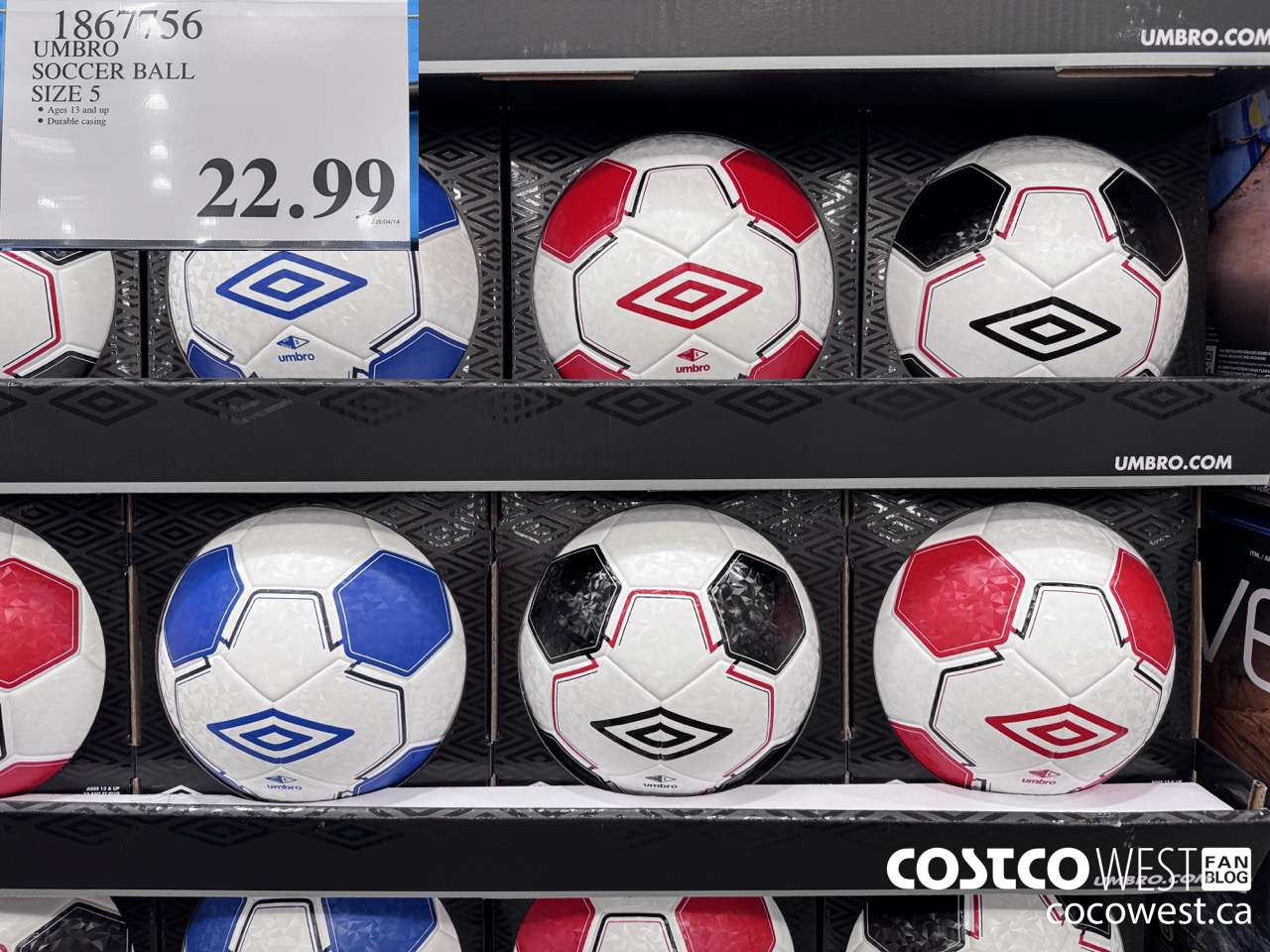 1867756 UMBRO SOCCER BALL SIZE 5 $22.99