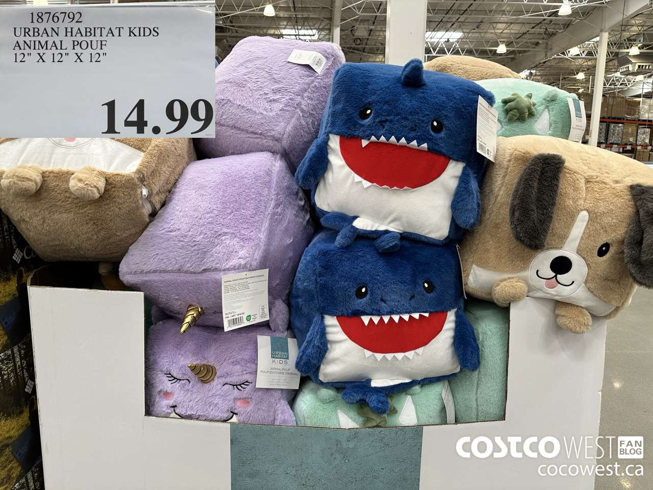 1876792 URBAN HABITAT KIDS ANIMAL POUF 12