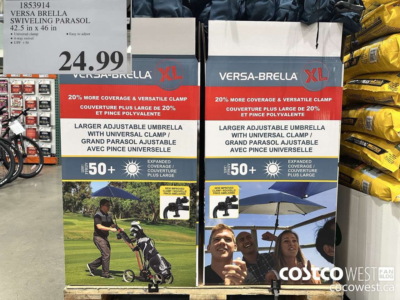 1853914 VERSA BRELLA SWIVELING PARASOL 42.5 IN X 46IN $24.99