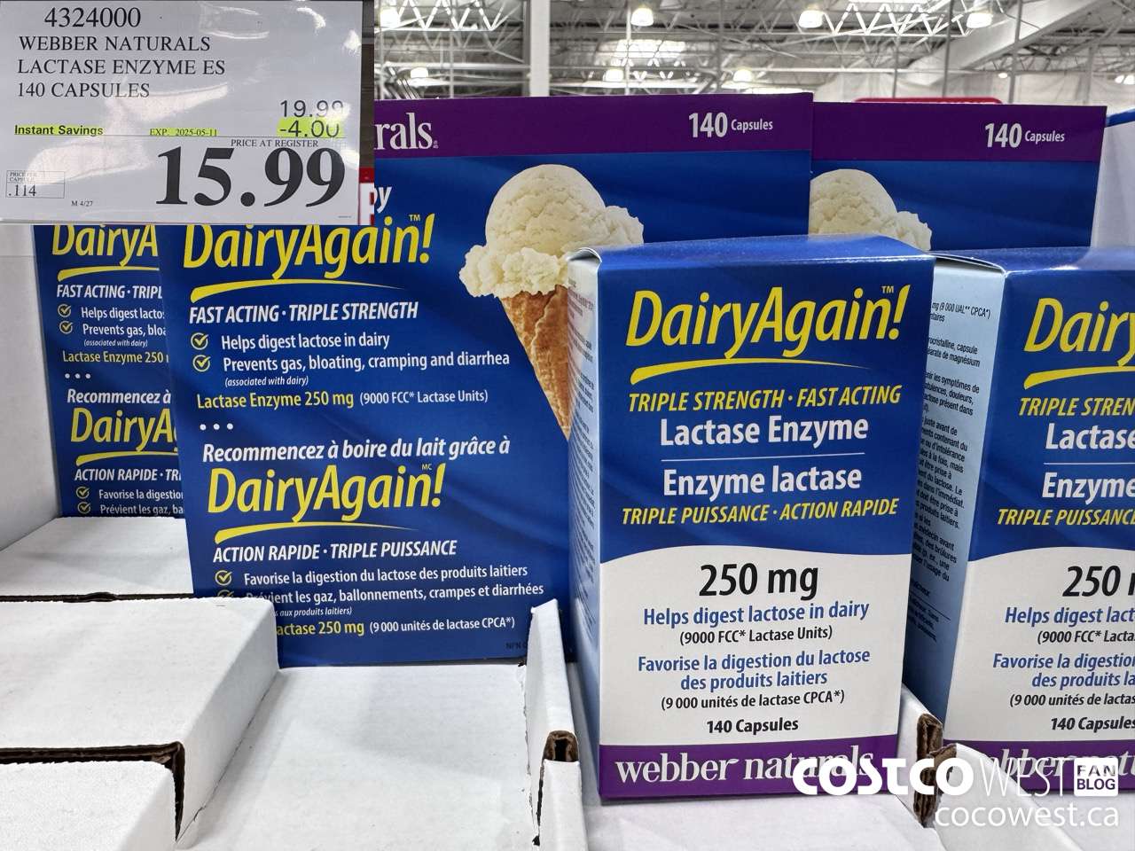 4324000 WEBBER LACTASE ENZYME ES 140 CAPSULES ($4.00 INSTANT SAVINGS EXPIRES ON 2025-05-11) $15.99