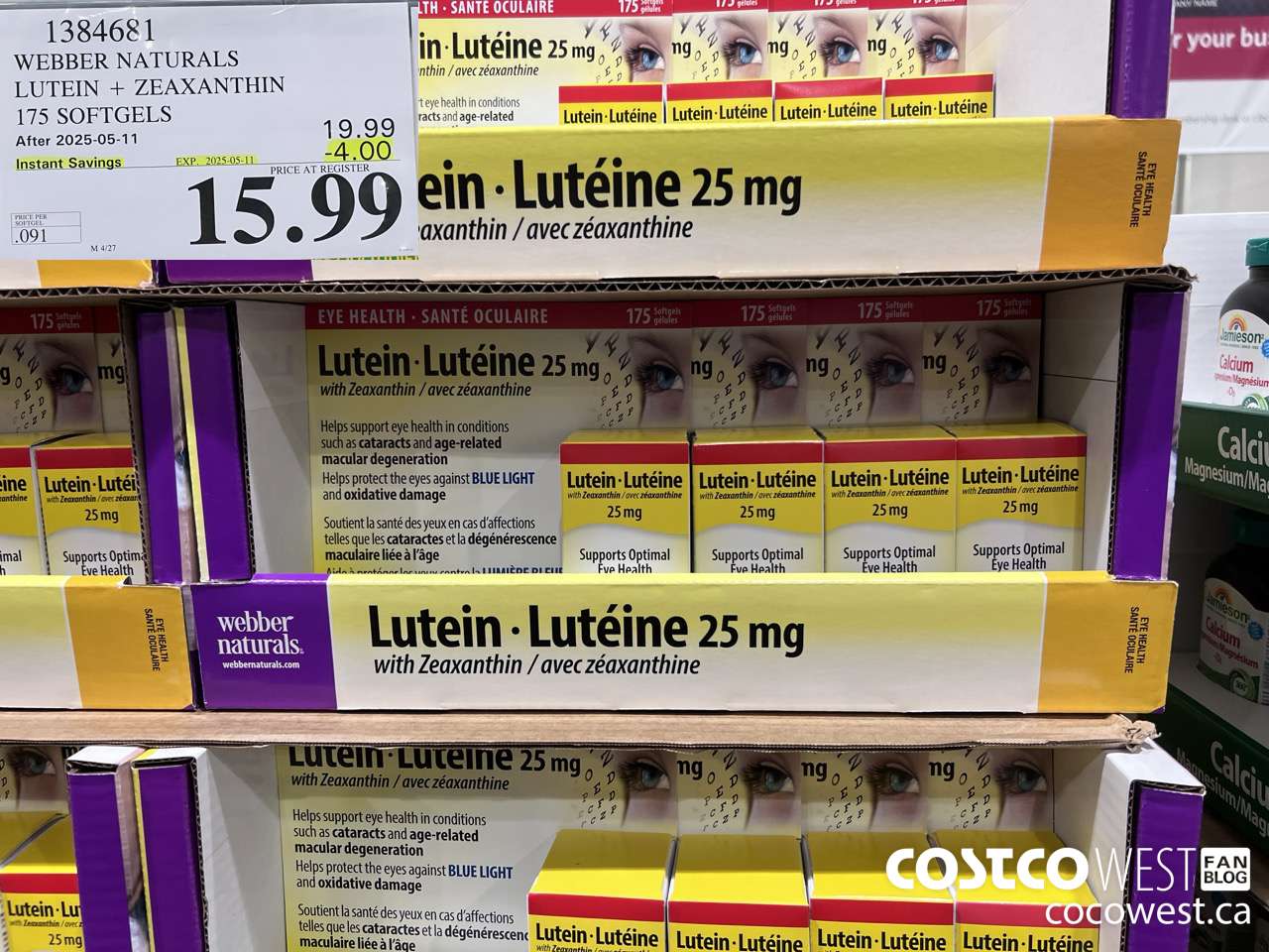 1384681 WEBBER LUTEIN 25 MG 175 SOFTGELS ($4.00 INSTANT SAVINGS EXPIRES ON 2025-05-11) $15.99