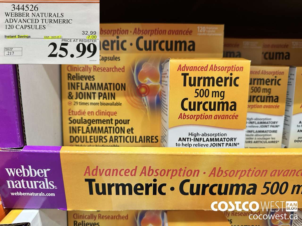 344526 WEBBER NATURALS ADVANCED TURMERIC 120 CAPSULES ($7.00 INSTANT SAVINGS EXPIRES ON 2025-05-11) $25.99