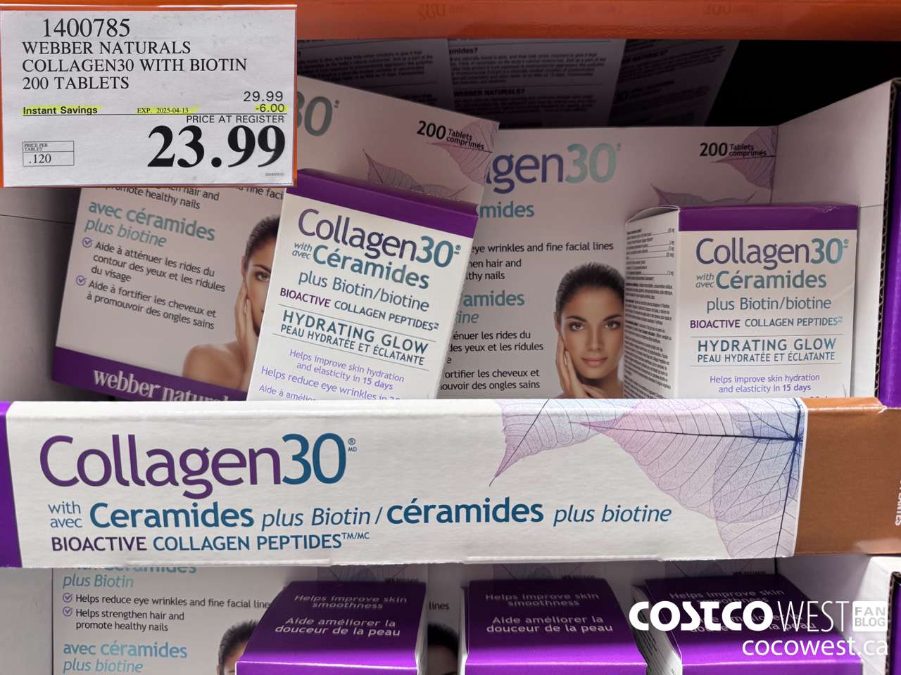 1400785 WEBBER NATURALS COLLAGEN30 WITH BIOTIN & CERAMIDES 200 TABLET ($6.00 INSTANT SAVINGS EXPIRES ON 2025-04-13) $23.99