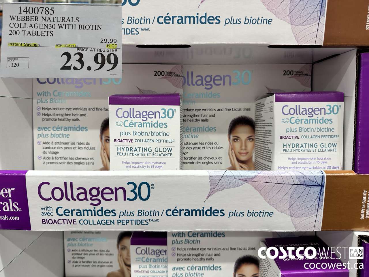 1400785 WEBBER NATURALS COLLAGEN30 WITH BIOTIN & CERAMIDES 200 TABLET ($6.00 INSTANT SAVINGS EXPIRES ON 2025-04-13) $23.99