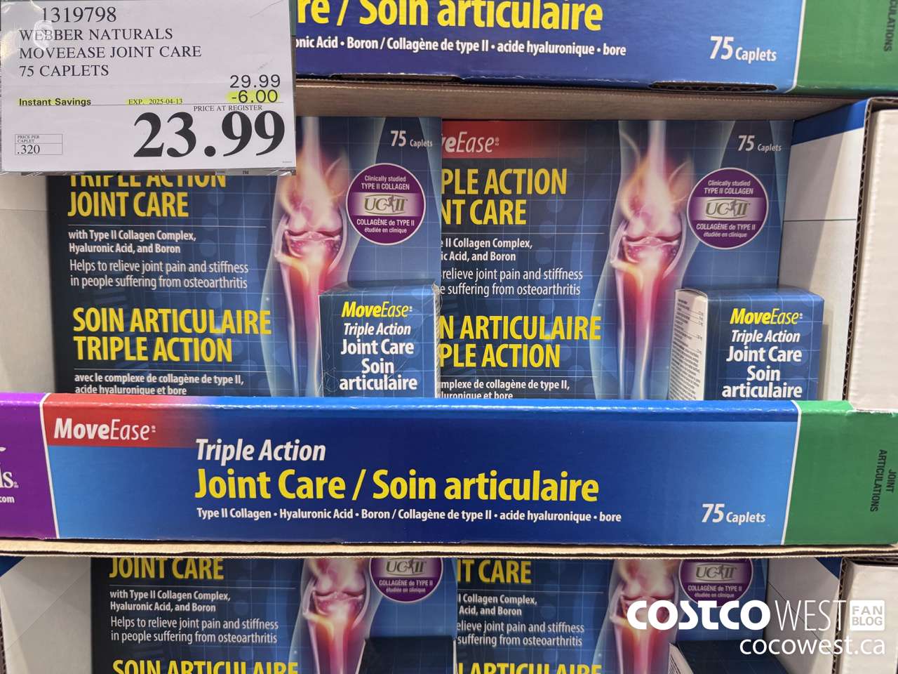 1319798 WEBBER NATURALS MOVEEASE TRIPLE ACTION JOINT 75 CAPLETS ($6.00 INSTANT SAVINGS EXPIRES ON 2025-04-13) $23.99