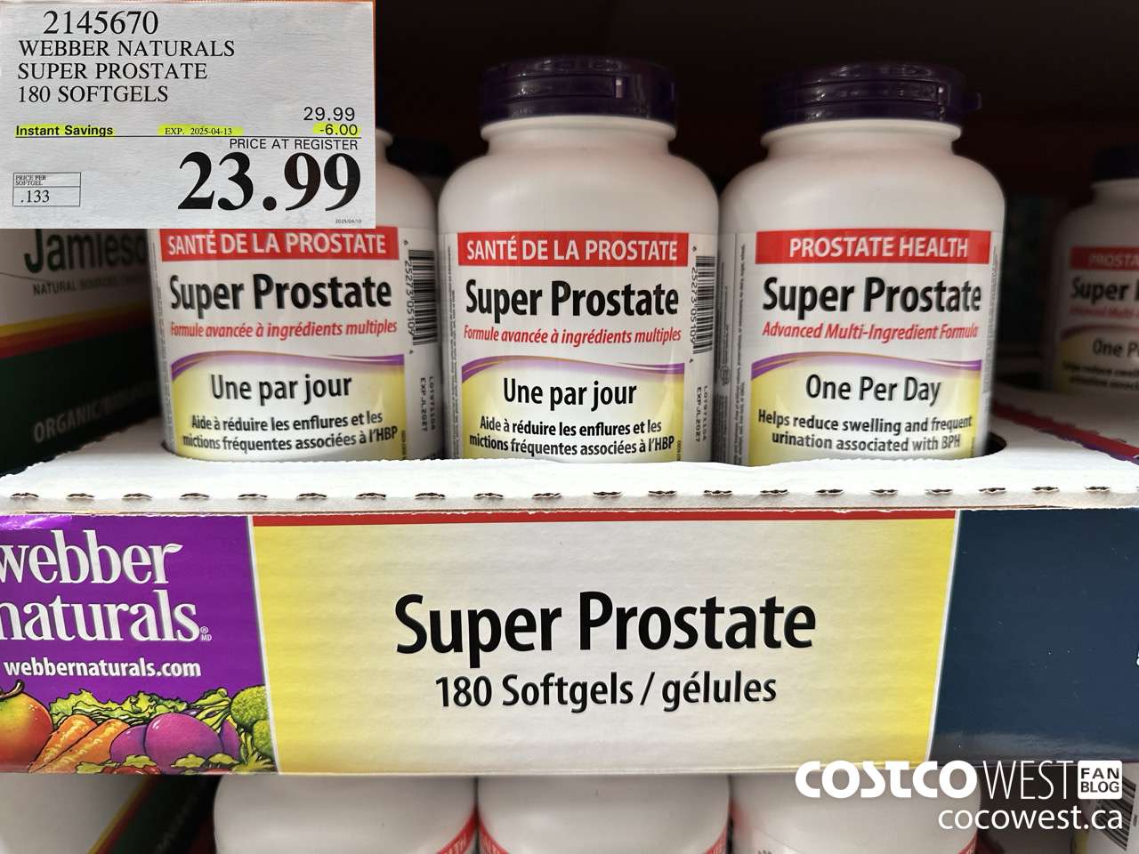 2145670 WEBBER NATURALS SUPER PROSTATE ADVANCED FORMULA 180 SOFTGELS ($6.00 INSTANT SAVINGS EXPIRES ON 2025-04-13) $23.99