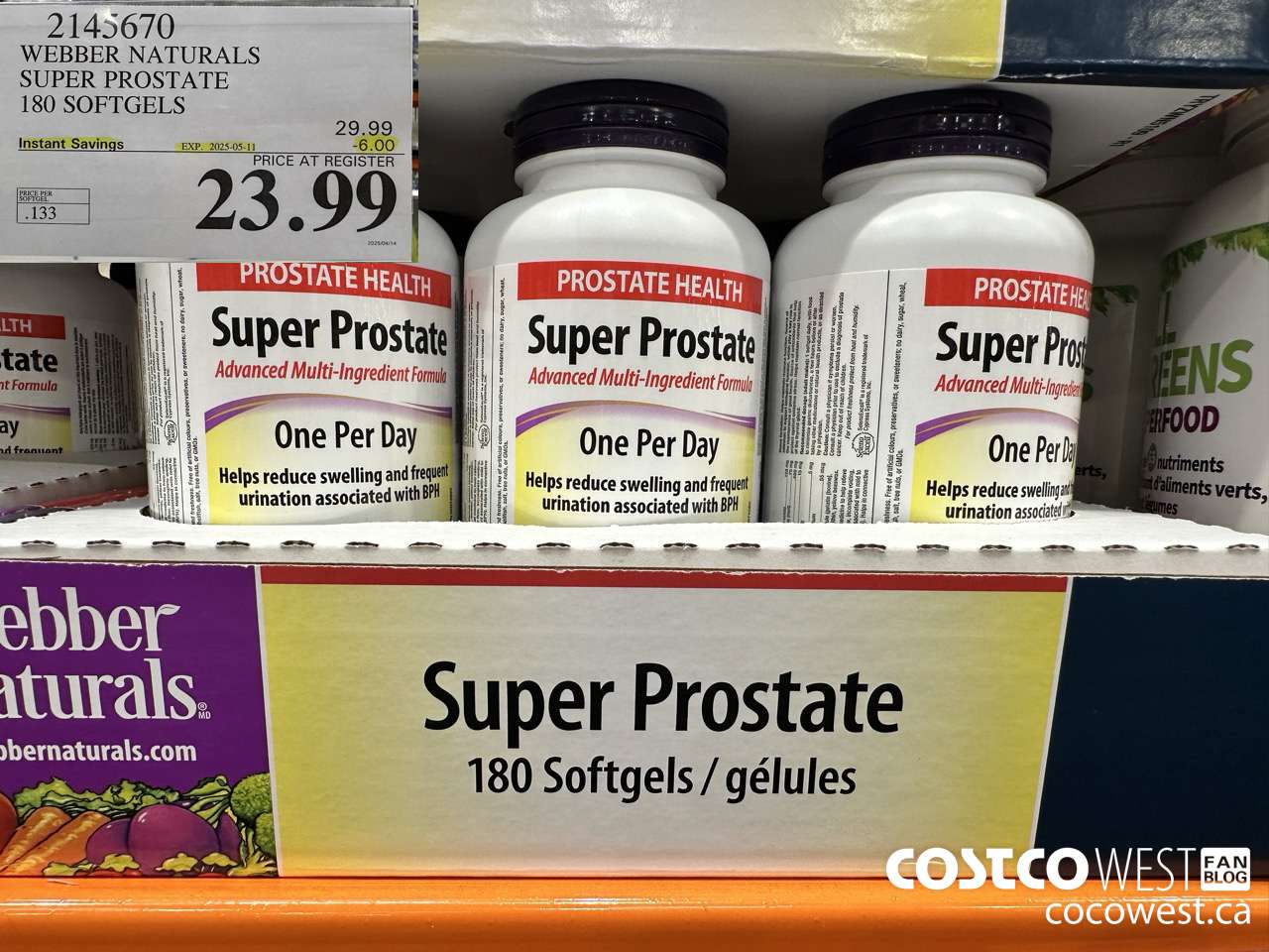 2145670 WEBBER NATURALS SUPER PROSTATE ADVANCED FORMULA 180 SOFTGELS ($6.00 INSTANT SAVINGS EXPIRES ON 2025-05-11) $23.99