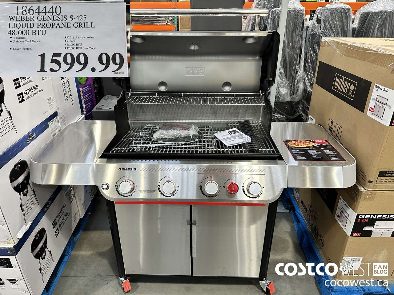 1864440 WEBER GENESIS S-425 LIQUID PROPANE GRILL 48,000 BTU $1599.99