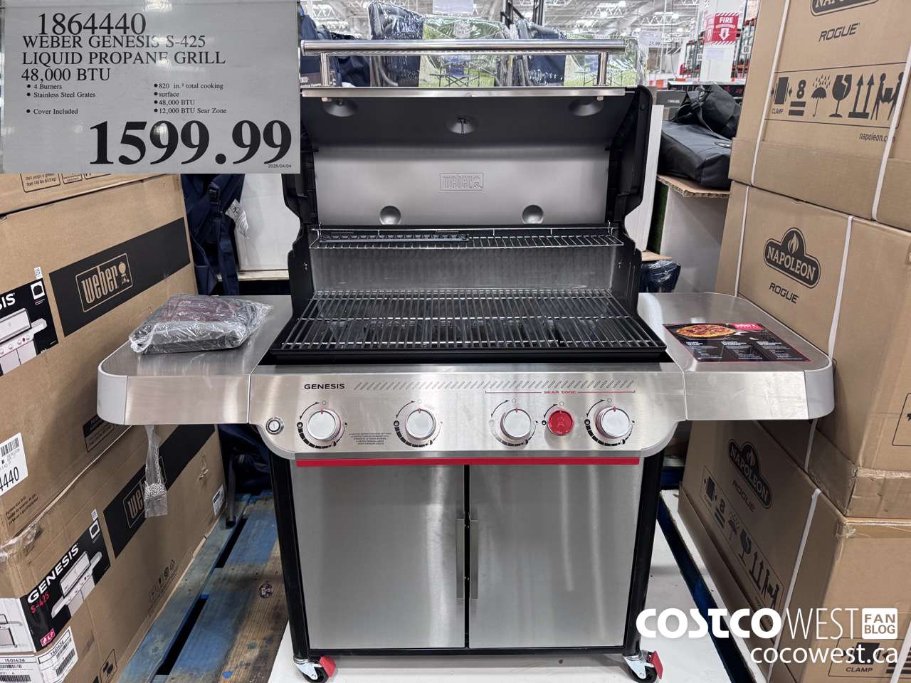 1864440 WEBER GENESIS S-425 LIQUID PROPANE GRILL 48,000 BTU $1599.99