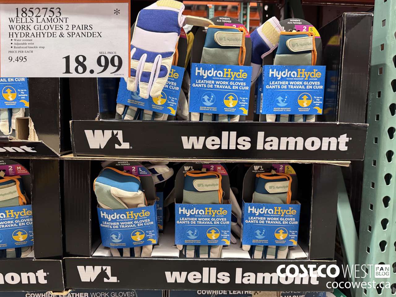 1852753 WELLS LAMONT WORK GLOVES 2 PAIRS HYDRAHYDE & SPANDEX $18.99