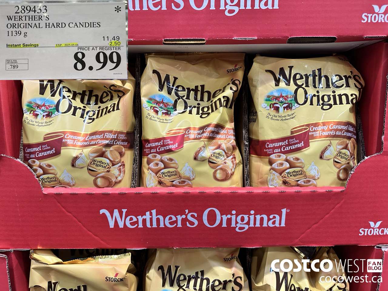 289433 WERTHER'S ORIGINAL HARD CANDIES 1139G ($2.50 INSTANT SAVINGS EXPIRES ON 2025-05-04) $8.99
