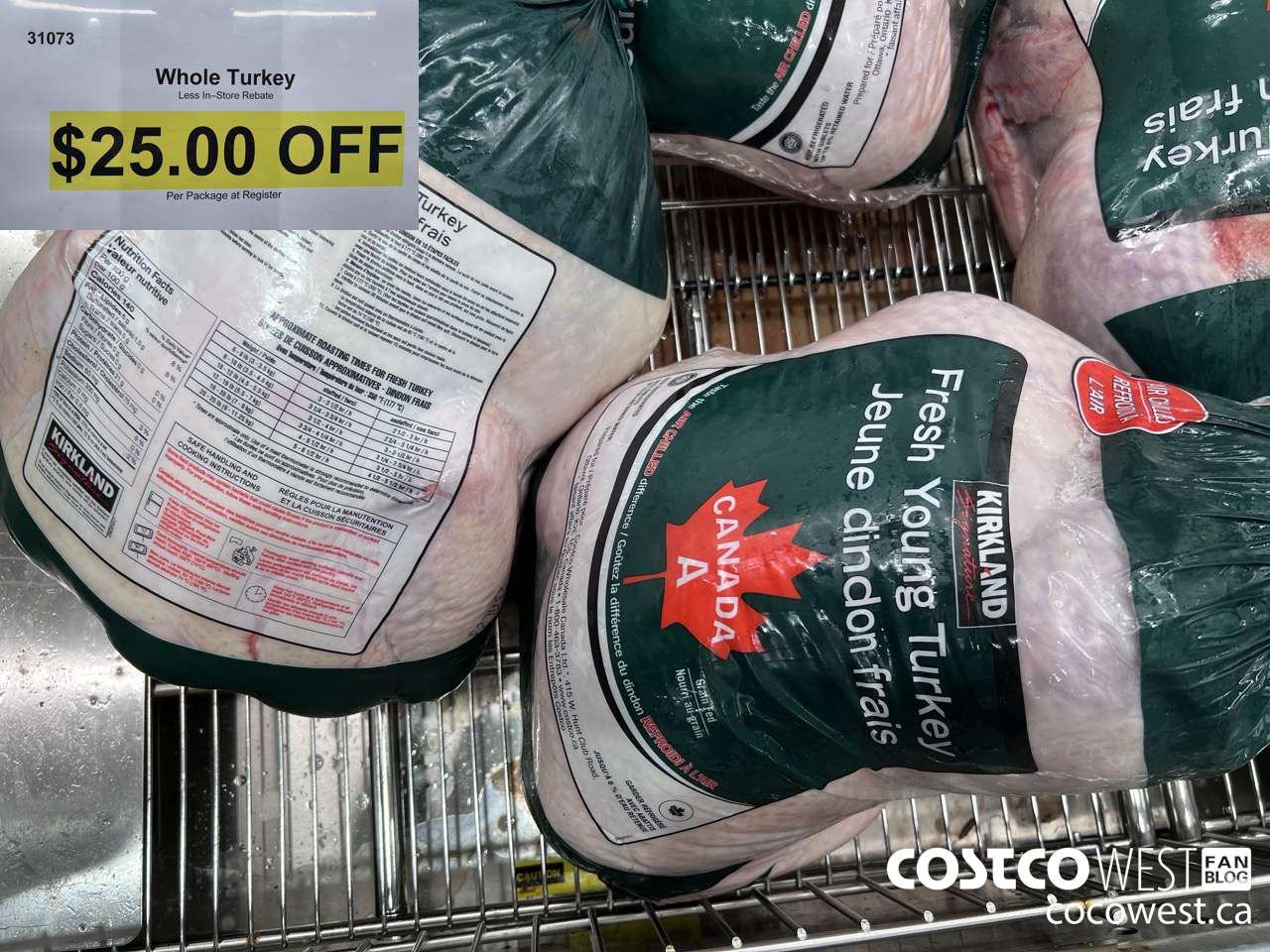 31073 WHOLE TURKEY GRADE A AIR CHILLED 7-11KG ($25.00 INSTANT SAVINGS)