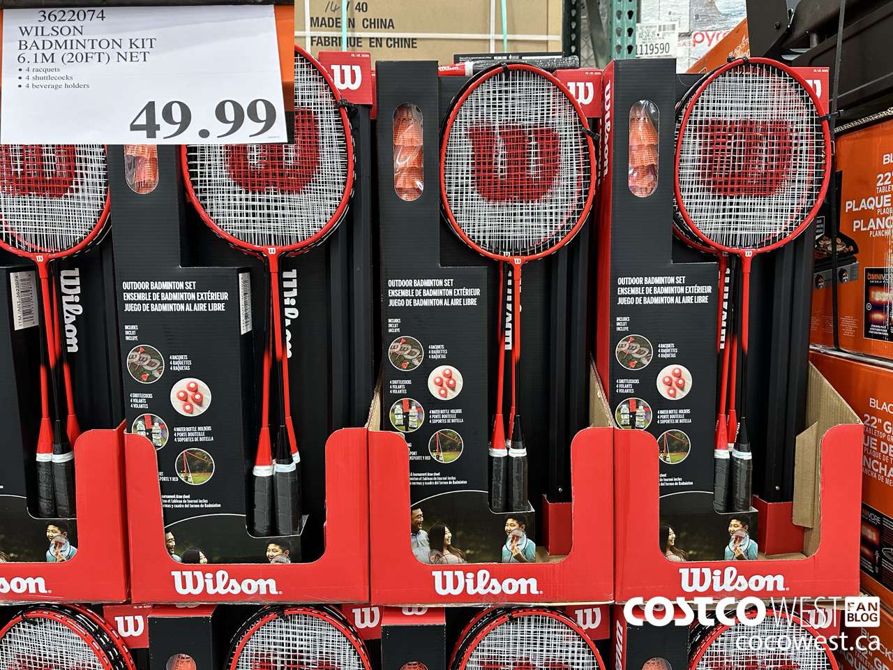 3622074 WILSON BADMINTON KIT 6.1M (20FT) NET $49.99