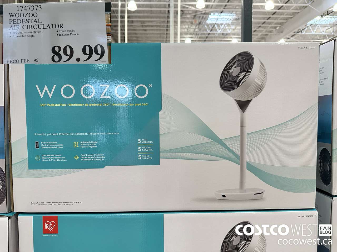 1747373 WOOZOO PEDESTAL AIR CIRCULATOR $89.99