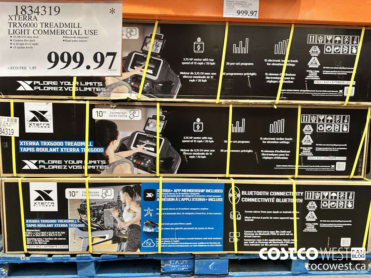 1834319 XTERRA TRX6000 TREADMILL LIGHT COMMERCIAL USE $999.97