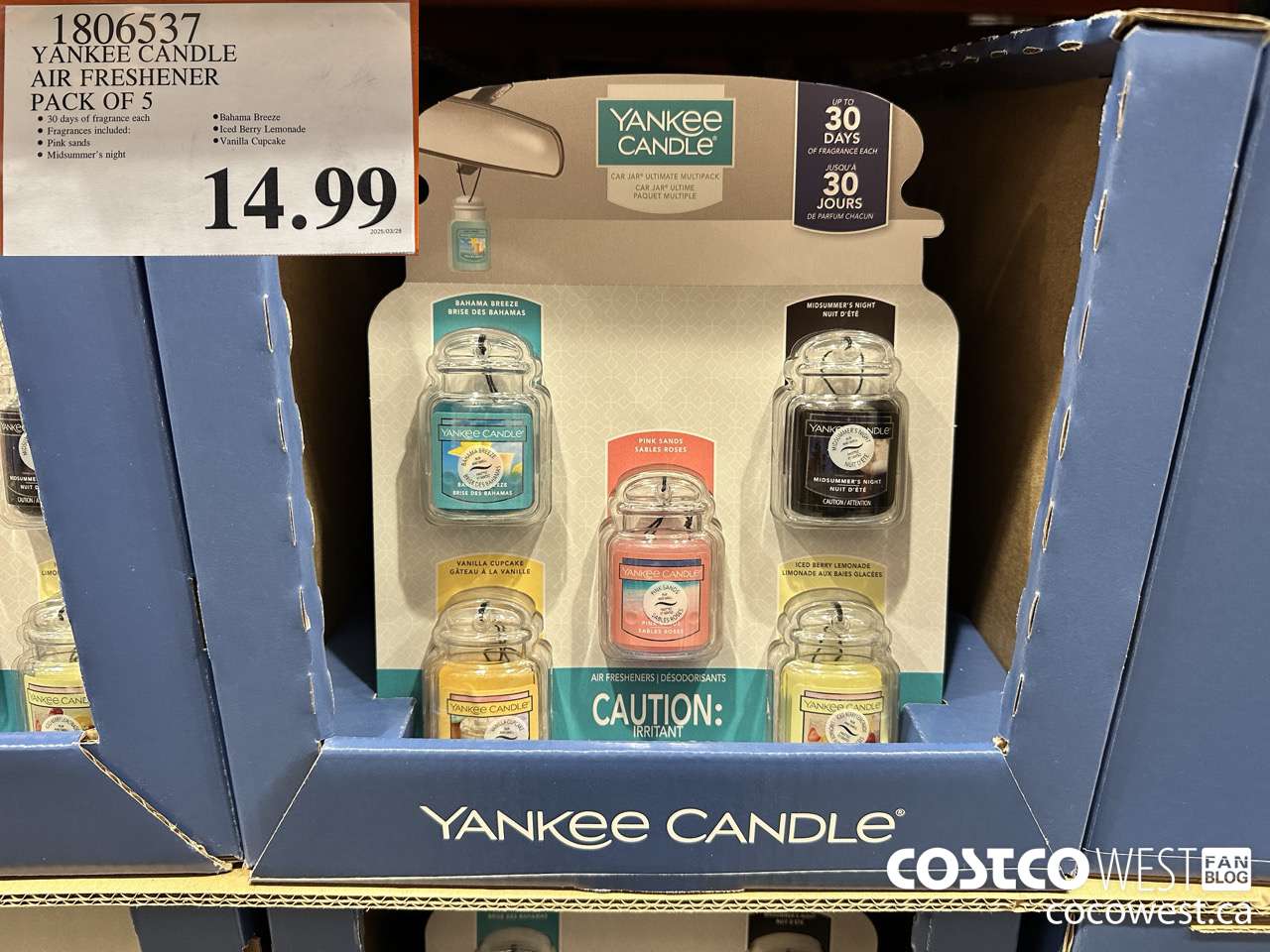 1806537 YANKEE CANDLE AIR FRESHENER PACK OF 5 $14.99