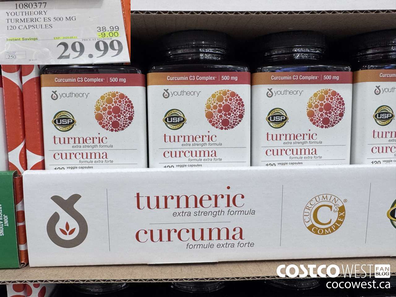 1080377 YOUTHEORY TURMERIC ES 120 VEGGIE CAPSULES ($9.00 INSTANT SAVINGS EXPIRES ON 2025-05-11) $29.99