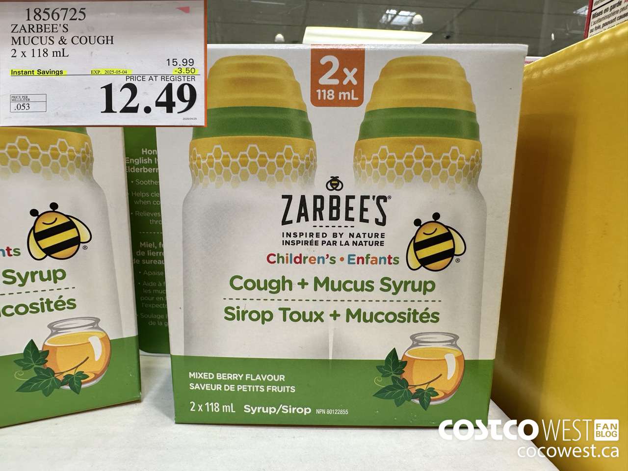 1856725 ZAREE'S MUCUS & COUGH 2 X 118ML ($3.50 INSTANT SAVINGS EXPIRES ON 2025-05-04) $12.49