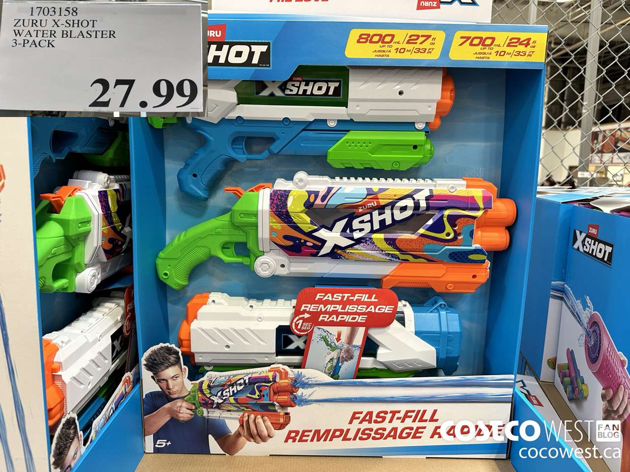 1703158 ZURU X-SHOT WATER BLASTER 3 PACK  $27.99
