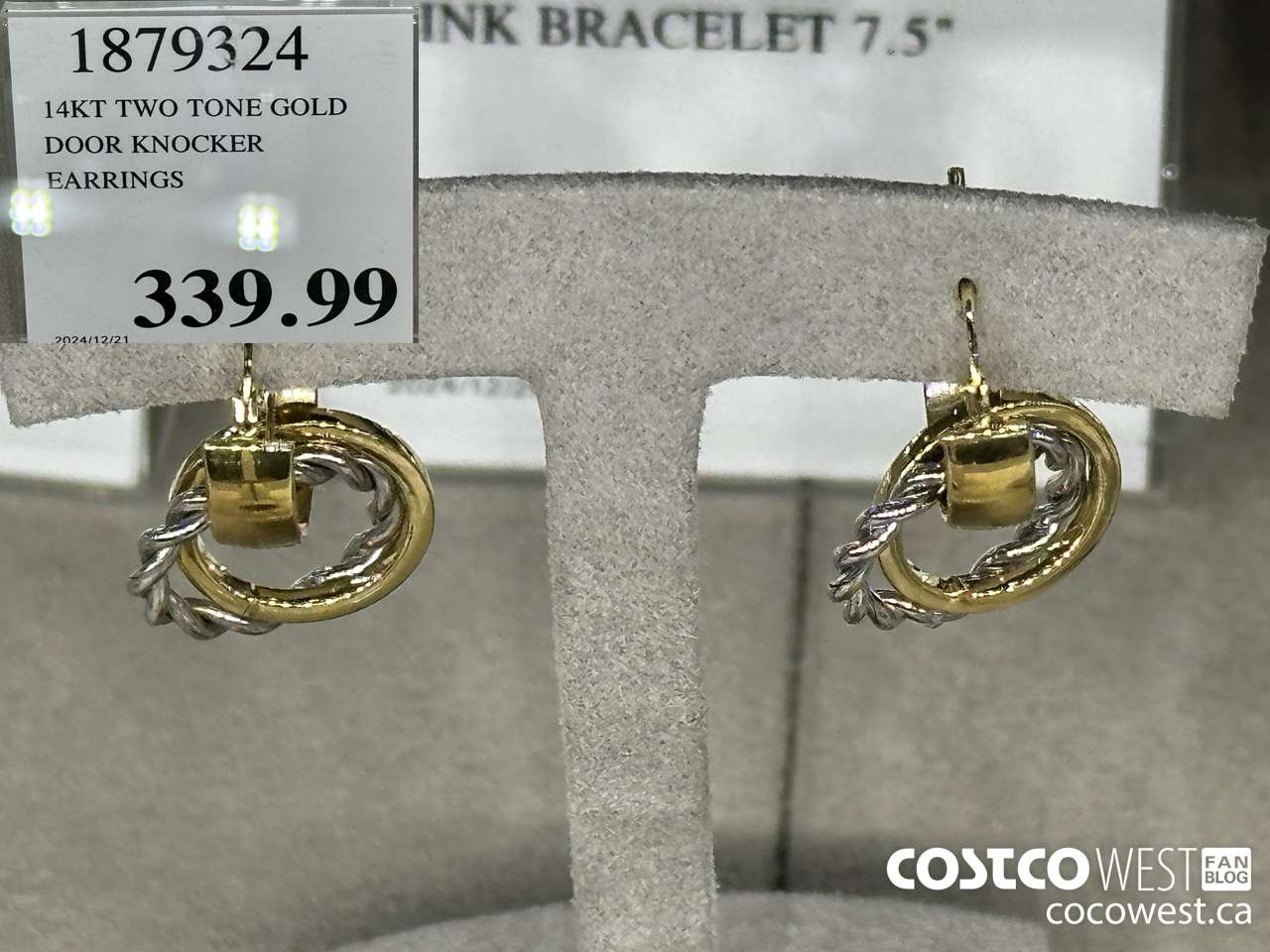 1879324 14KT TWO TONE GOLD DOOR KNOCKER EARRINGS $339.99