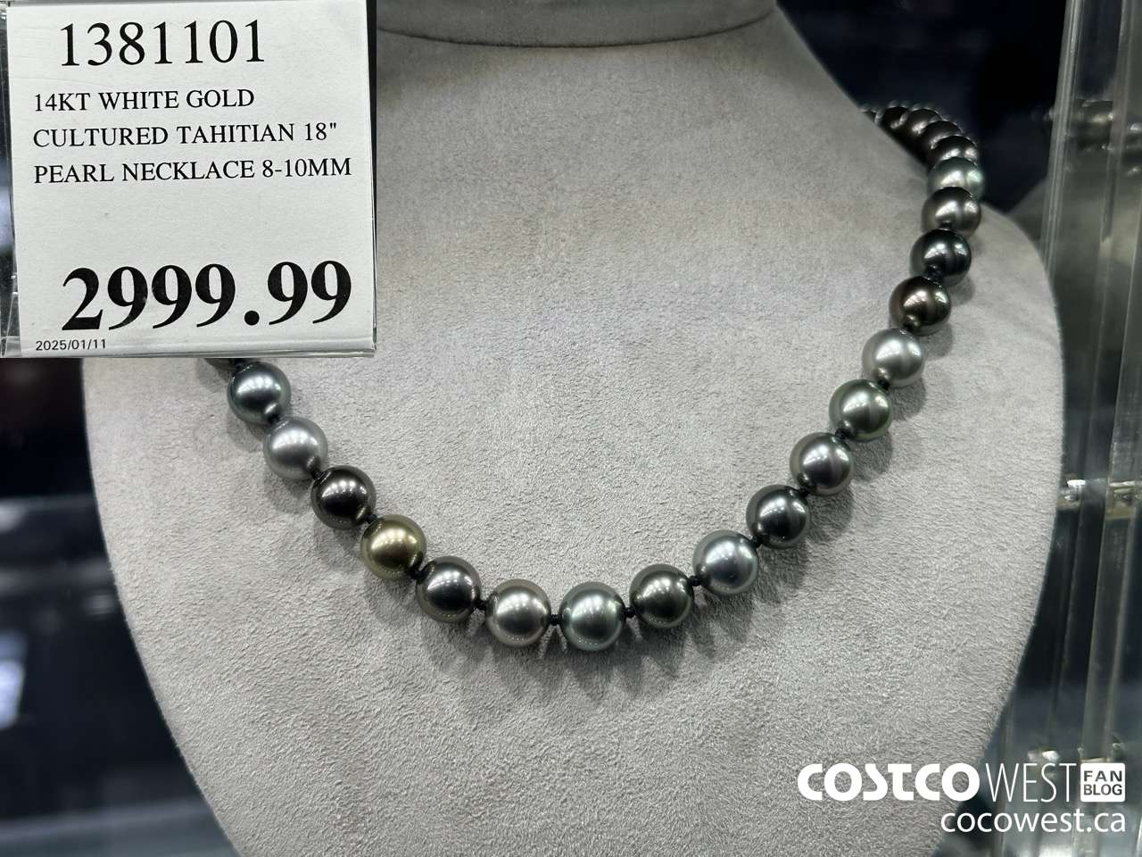 1381101 14KT WHITE GOLD CULTURED TAHITIAN 18