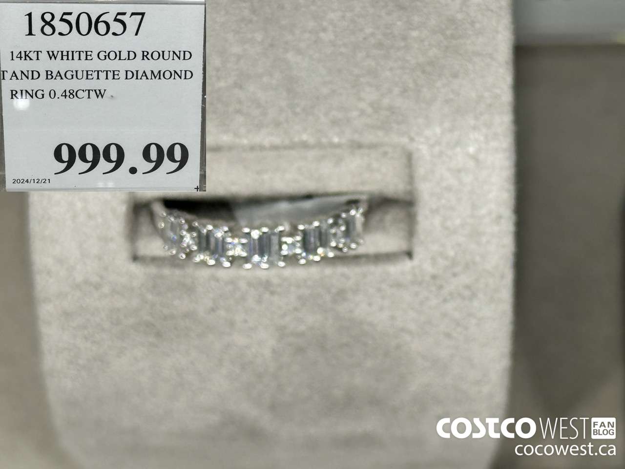 1850657 14KT WHITE GOLD ROUND AND BAGUETTE DIAMOND RING 0.48CTW $999.99