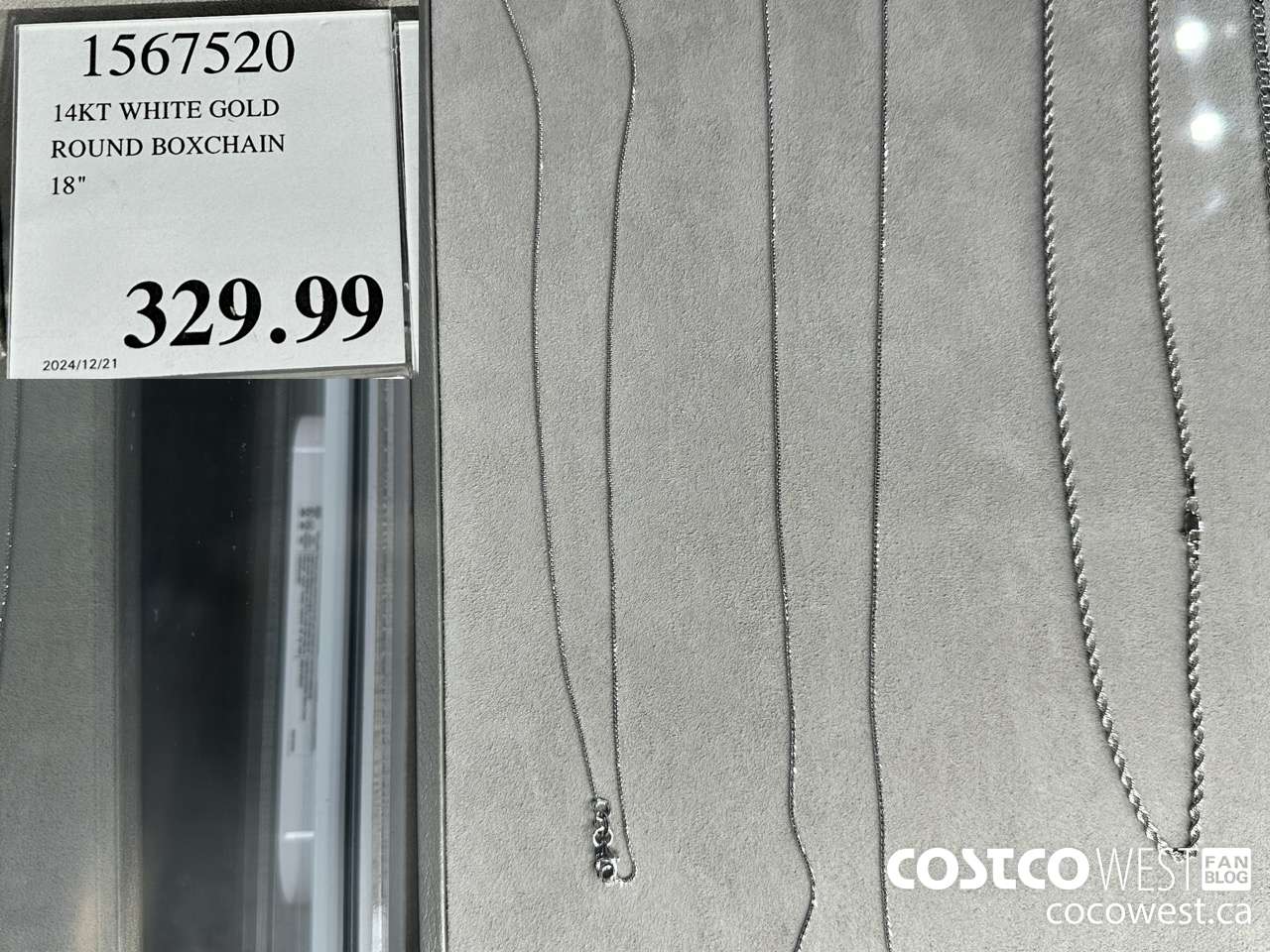 1567520 14KT WHITE GOLD ROUND BOXCHAIN 18