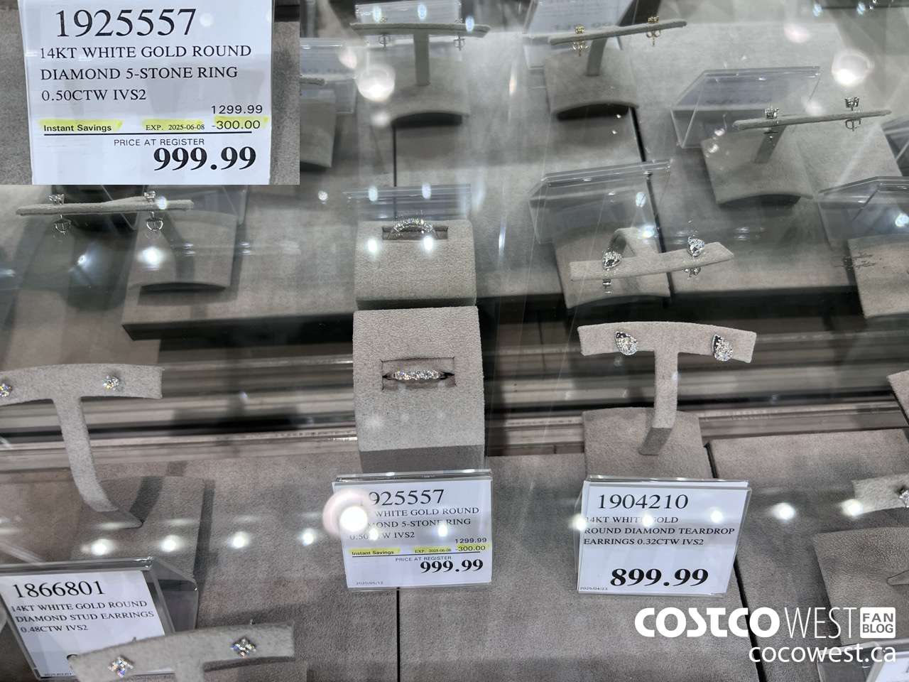 1925557 14KT WHITE GOLD ROUND DIAMOND 5-STONE RING 0.50CTW IVS2 ($300.00 INSTANT SAVINGS EXPIRES ON 2025-06-08) $999.99
