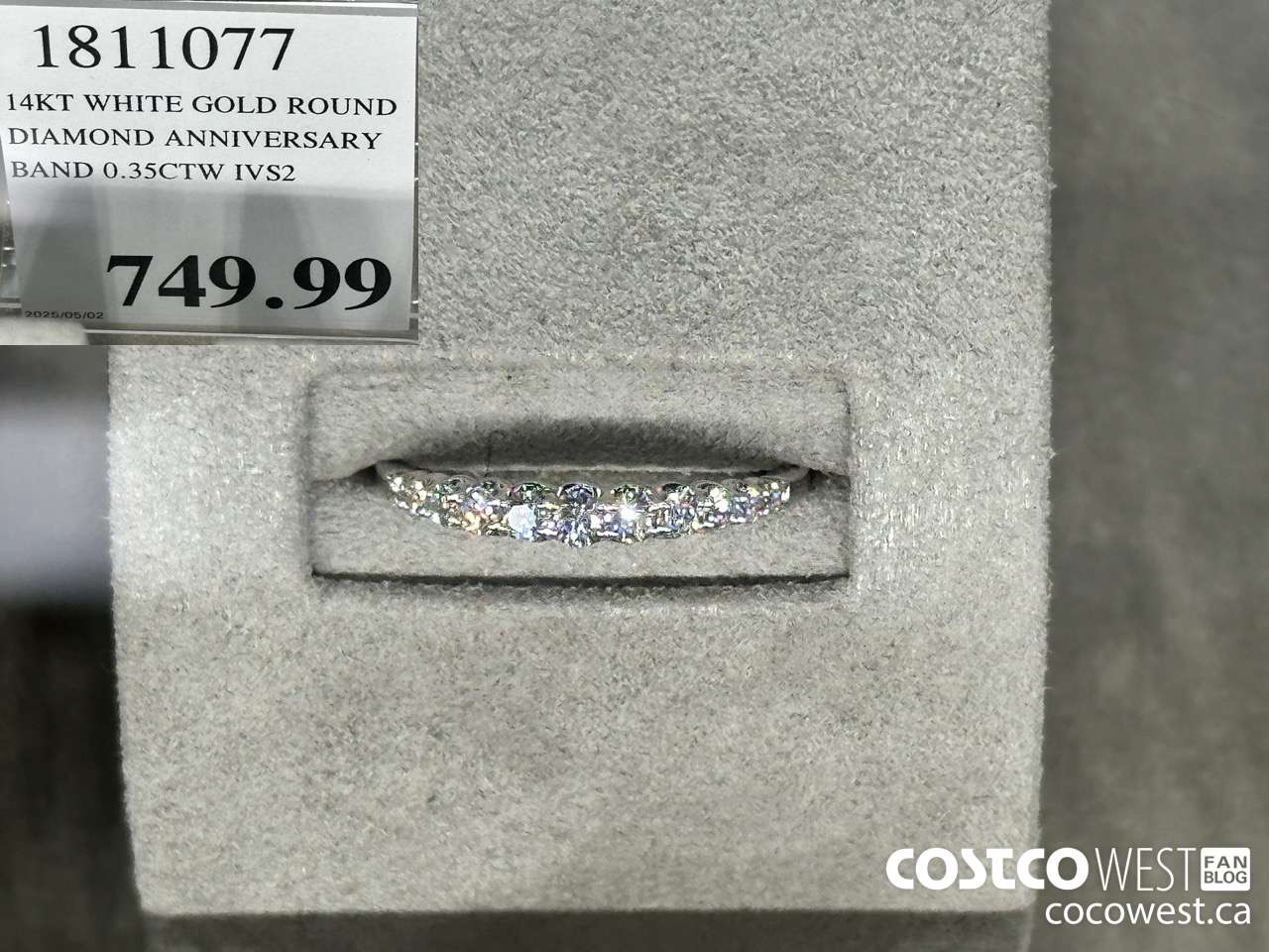 1811077 14KT WHITE GOLD ROUND DIAMOND ANNIVERSARY BAND 0.35CTW IVS2 $749.99