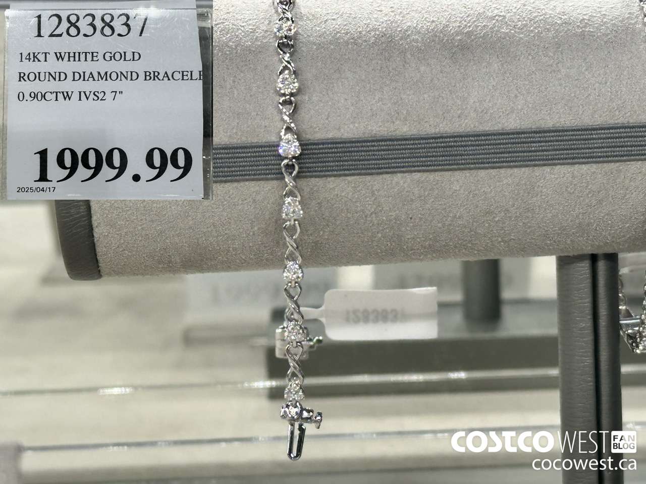 1283837 14KT WHITE GOLD ROUND DIAMOND BRACELET 0.90CTW IVS2 7