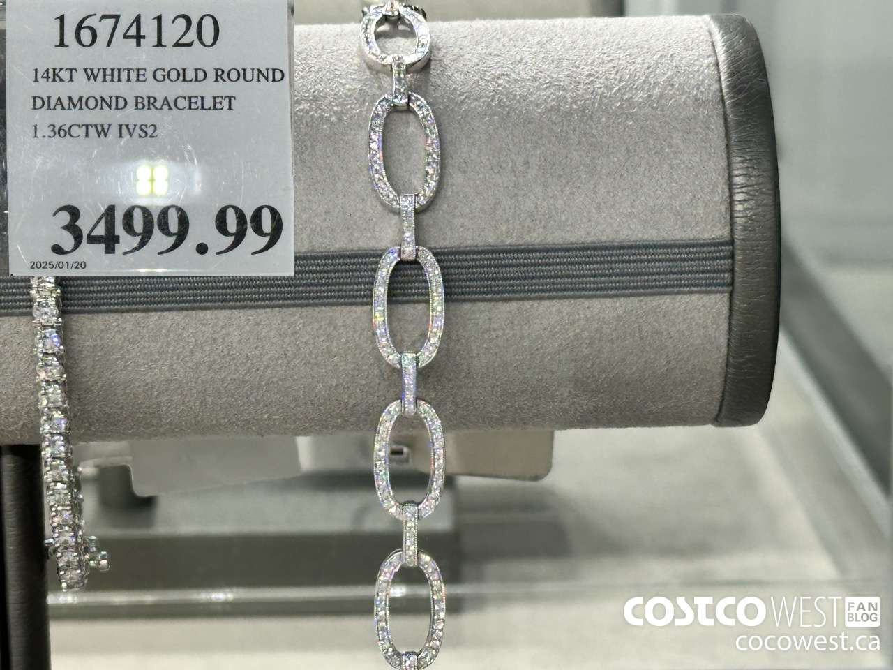 1674120 14KT WHITE GOLD ROUND DIAMOND BRACELET 1.36CTW IVS2 $3499.99