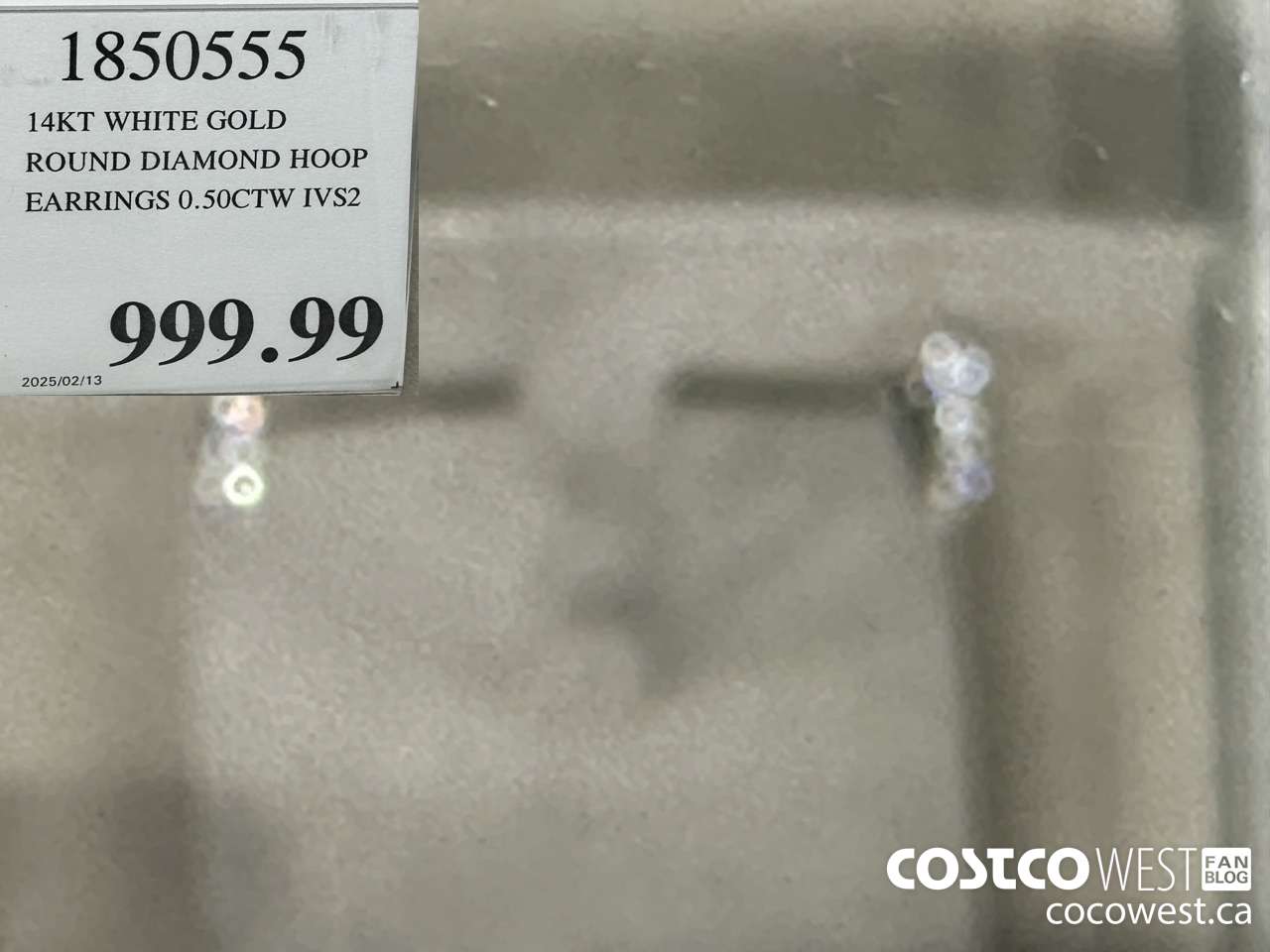 1850555 14KT WHITE GOLD ROUND DIAMOND HOOP EARRINGS 0.50CTW IVS2 $999.99