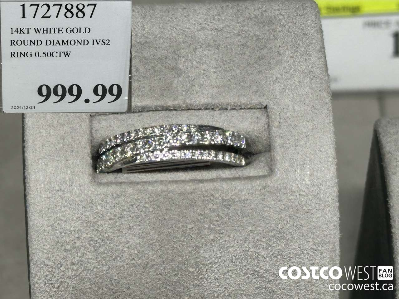 1727887 14KT WHITE GOLD ROUND DIAMOND IVS2 RING 0.50CTW $999.99