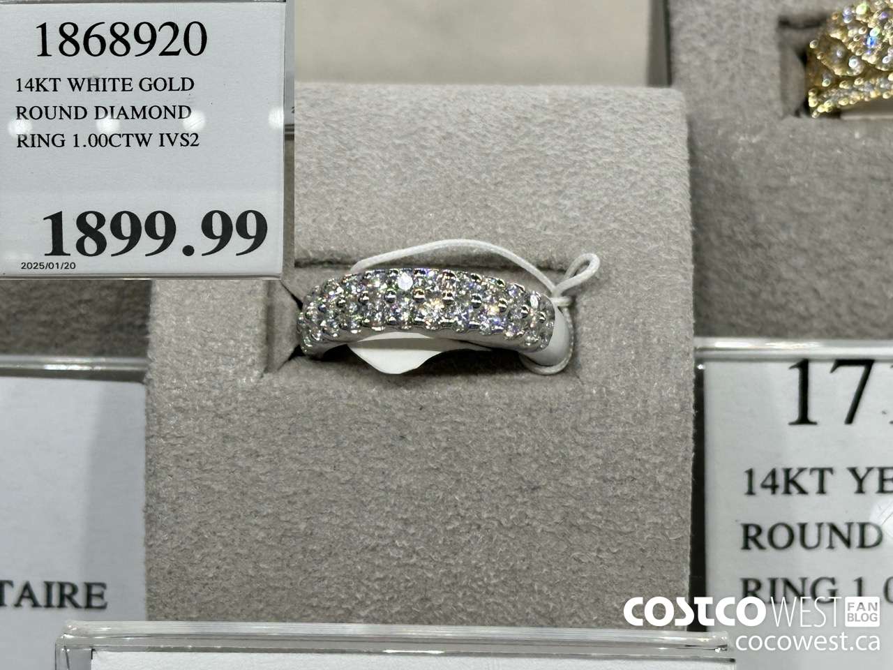 1868920 14KT WHITE GOLD ROUND DIAMOND RING 1.00CTW IVS2 $1899.99