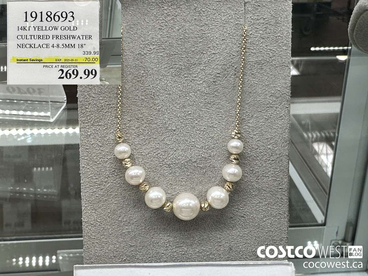 1918693 14KT YELLOW GOLD CULTURED FRESHWATER NECKLACE 4-8.5MM 18