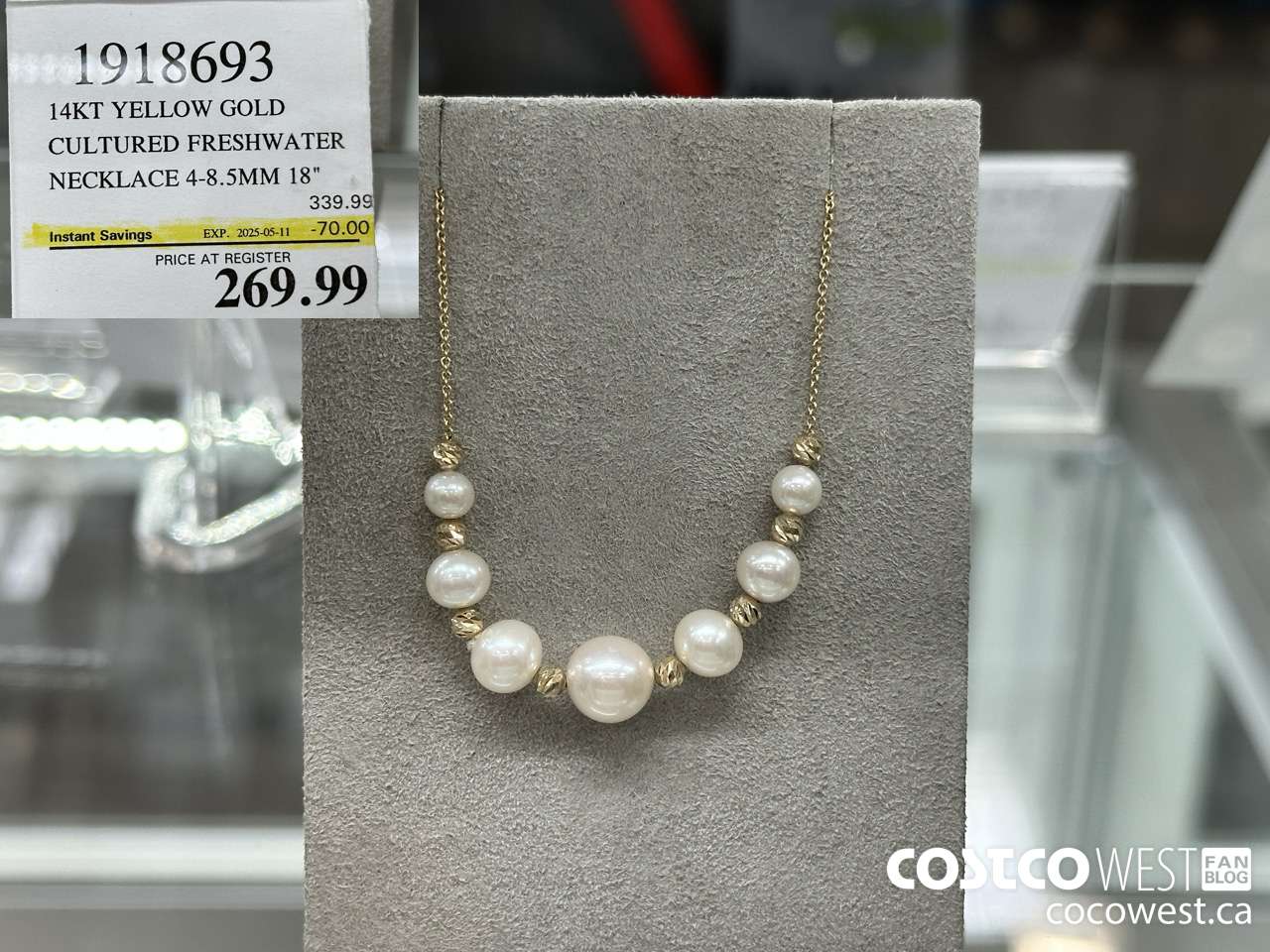 1918693 14KT YELLOW GOLD CULTURED FRESHWATER NECKLACE 4-8.5MM 18