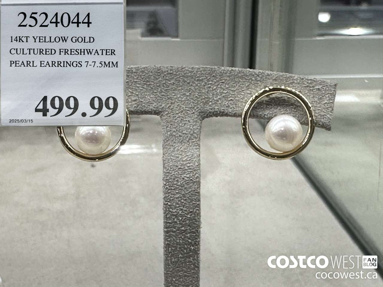 2524044 14KT YELLOW GOLD CULTURED FRESHWATER PEARL EARRINGS 7-7.5MM $499.99