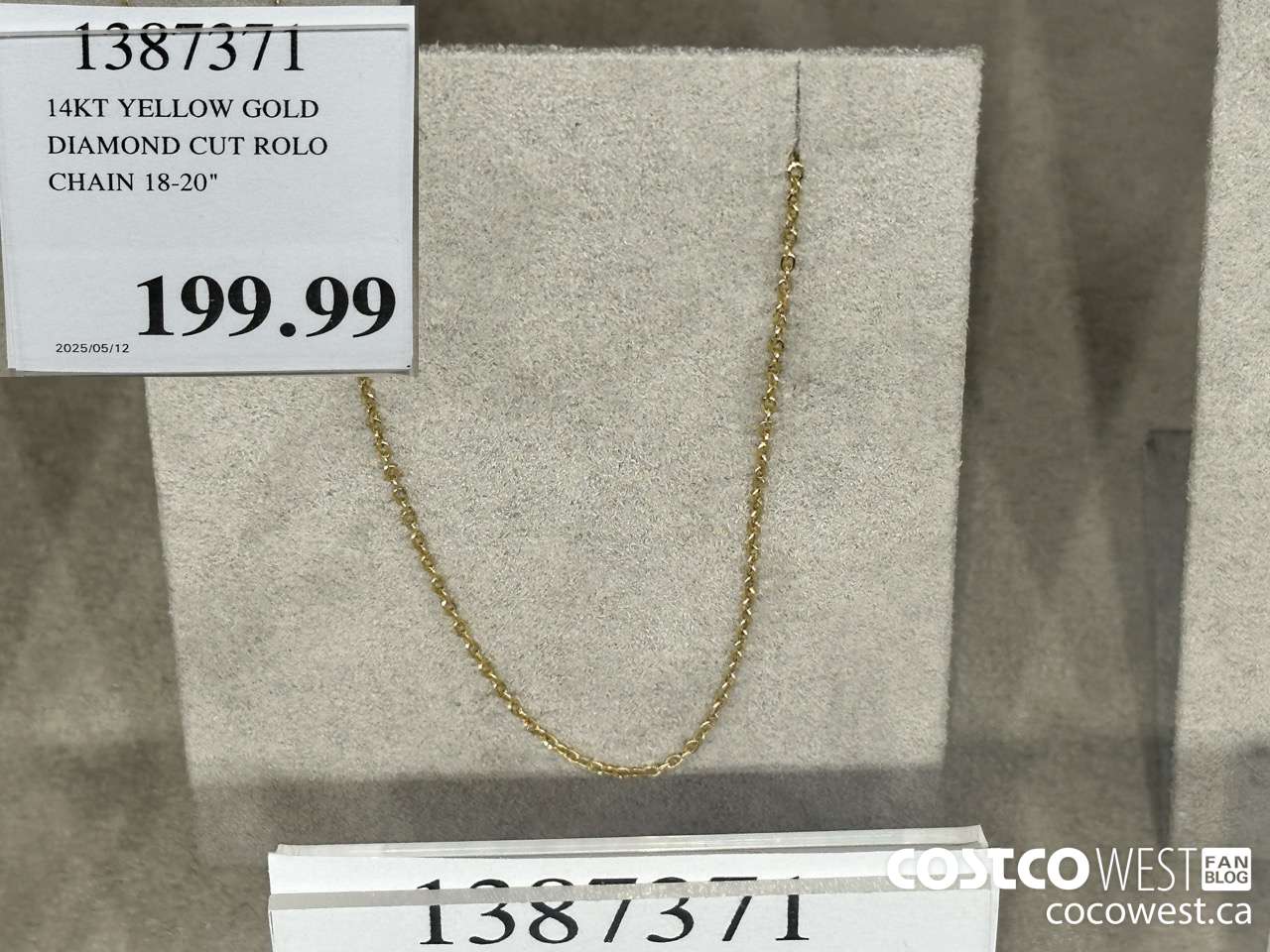 1387371 14KT YELLOW GOLD DIAMOND CUT ROLO CHAIN 18-20