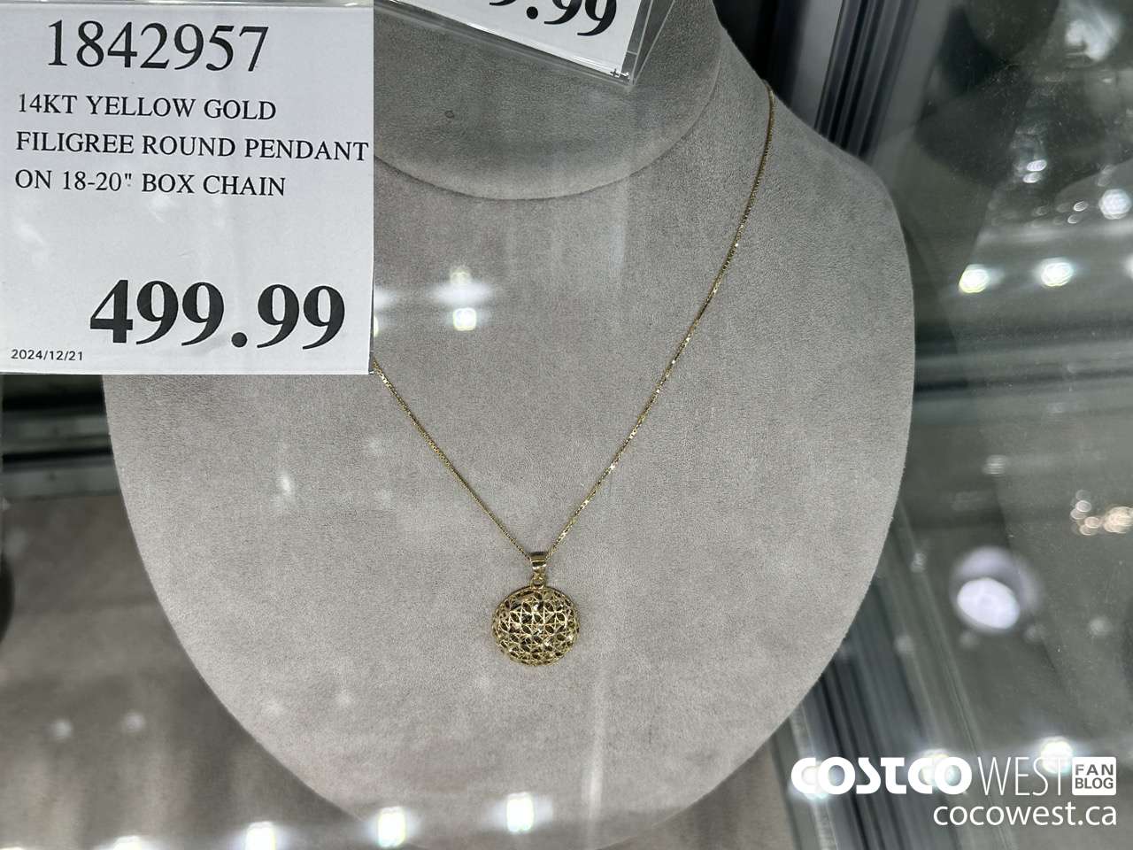 1842957 14KT YELLOW GOLD FILIGREE ROUND PENDANT ON 18-20