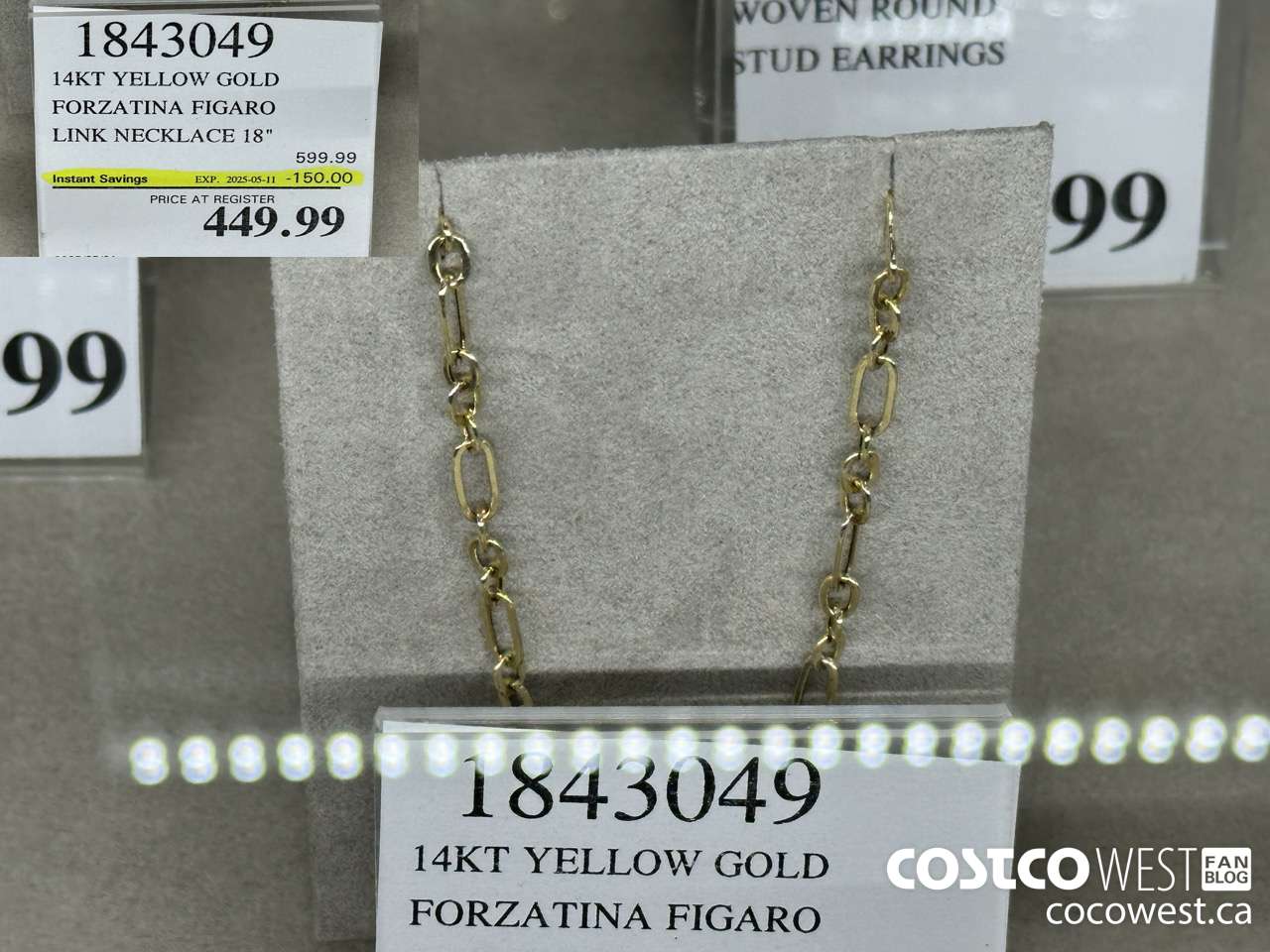 1843049 14KT YELLOW GOLD FORZATINA FIGARO LINK NECKLACE 18